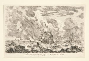 An ordinary ship travelling between Douvre and Calais, from the series Views of Seaports by Stefano della Bella