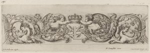 Ornamental Frieze with Letter L (Louis XIV) by Stefano della Bella