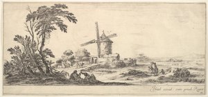 Plate 10: a family in center foreground, various figures and horses in middleground