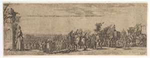 The Entrance of the Polish Ambassador into Rome, the Medici Coat of Arms at Left by Stefano della Bella