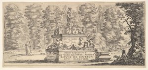 A Monument with Statues and a Coat of Arms by Stefano della Bella