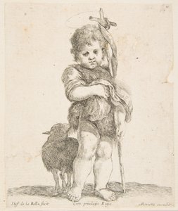 Saint John the Baptist Holding His Folded Robe by Stefano della Bella