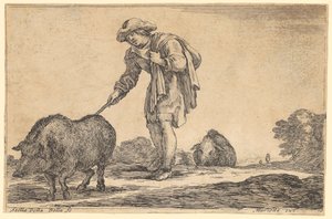 Swineherd by Stefano della Bella