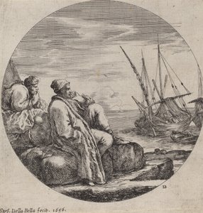 Seaport with Two Turkish Merchants