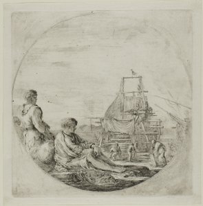 Shipyard with Two Sailors