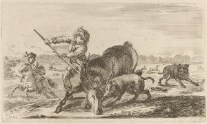 Stag at Bay by Stefano della Bella