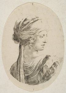 Sultana wearing a turban, in profile to the right, from 