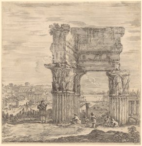 Temple of Concordia and the Roman Forum by Stefano della Bella