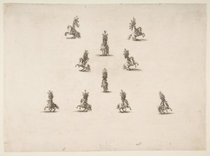 Ten Cavaliers Including Five Forming a V