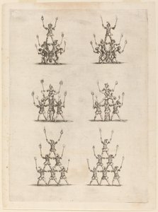 Thirty-Six Jugglers Standing in Pyramids