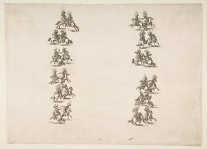 Twenty-four Cavaliers Fighting in Two Columns