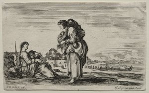 Various Figures and Landscapes: Two Mothers Chatting Together