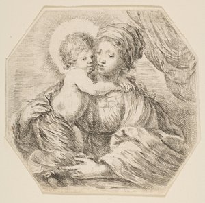 Virgin and Christ Child, an Octagonal Composition, ca. 1649