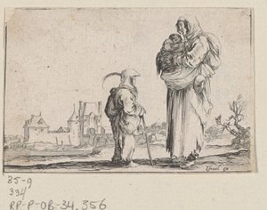 Woman with Child in Her Arms and a Standing Child by Stefano della Bella