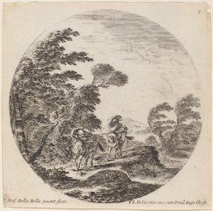 Windblown Horsemen, 1646 by Stefano della Bella