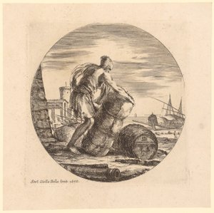 Forced Laborers Transporting Goods by Stefano della Bella
