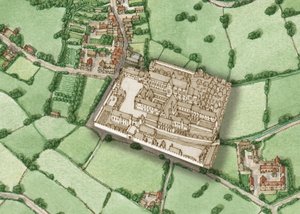 Bermondsey, London, circa 1600 with Inset of Pre-Reformation Abbey, 2021