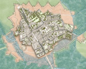 Modern Oxford Over the Civil War Defences, c.1644-1646 by Stephen Conlin