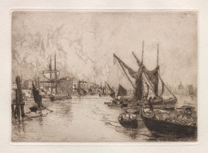 On the Thames, Canterbury, Eng., Aug. 1884 by Stephen Parrish