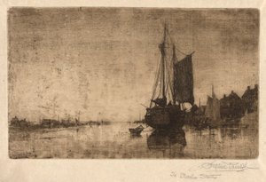 River Scene with Ship