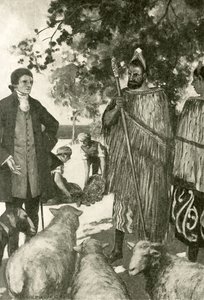 Captain Cook winning favour with the natives by Stephen Reid