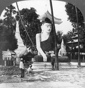 Buddha Statue, Shwedagon Pagoda, Rangoon, Burma, 1908