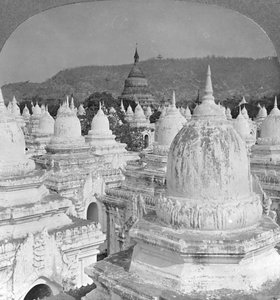 Looking Over the 450 Pagodas at Mandalay, Burma by Stereo Travel Co