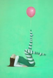 Pink Balloon Balance by Steve Mitchell