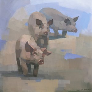 Three Curious Pigs by Steve Mitchell