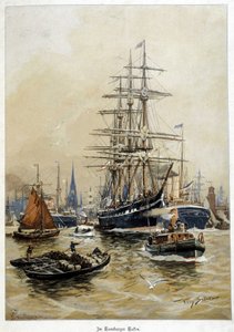 The port of Hamburg, early 20th century