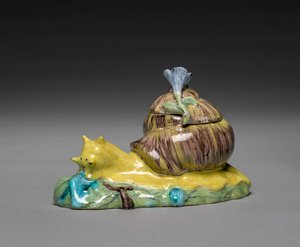 Pair of Covered Boxes in the Form of Snails