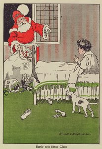 Bertie sees Santa Claus, book illustration by Stuart Barker