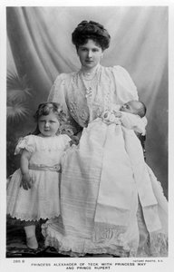 Princess Alexander of Teck with Princess May and Prince Rupert