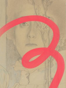 Red Line Floral Portrait