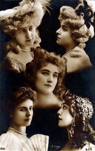 Eternal feminine, mosaic of portraits of young women, c.1900
