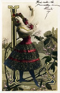 L: Luz Chavita, Actress and Dancer from La Belle Epoque - Opera Comique, Paris - Alphabet in Postcard