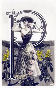 Mlle Lolita, Artist from the 1900s - Alphabet in Postcard