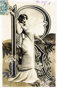 Gabrielle Robinne, French Actress, Comedie Francaise, Paris - Alphabet in Postcard