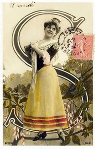 Mlle Caux, Artist from the 1900s - Alphabet in Postcard