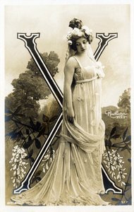 Amelie Dieterle, French Actress and Singer - Theatre des Varietes, Bouffes Parisiennes, Paris - Alphabet in Postcard