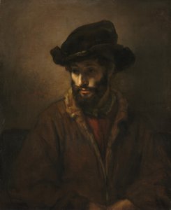 A Bearded Man Wearing a Hat by Studio of Rembrandt van Rijn