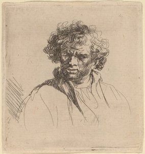 Curly-Headed Man with a Wry Mouth by Studio of Rembrandt van Rijn