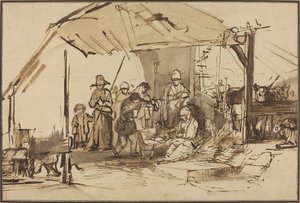 The Adoration of the Shepherds by Studio of Rembrandt van Rijn