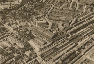 Over Olympia and the Headquarters of the Post Office Savings Bank by Surrey Flying Services