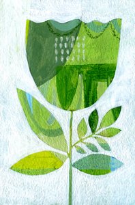 Abstract Green Bloom by Susan Black