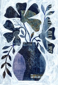 Blue Floral Collage