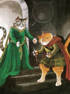 Illustration from Shakespeare Cats: Poster Book by Susan Herbert
