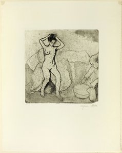 Catherine Prepares the Bath and Louise, Nude, Fixes her Hair by Suzanne Valadon