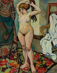 Gilbert Nude Combing Her Hair