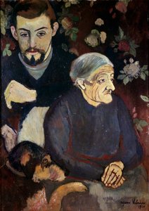 Portrait of the Painter Maurice Utrillo, His Grandmother and a Dog